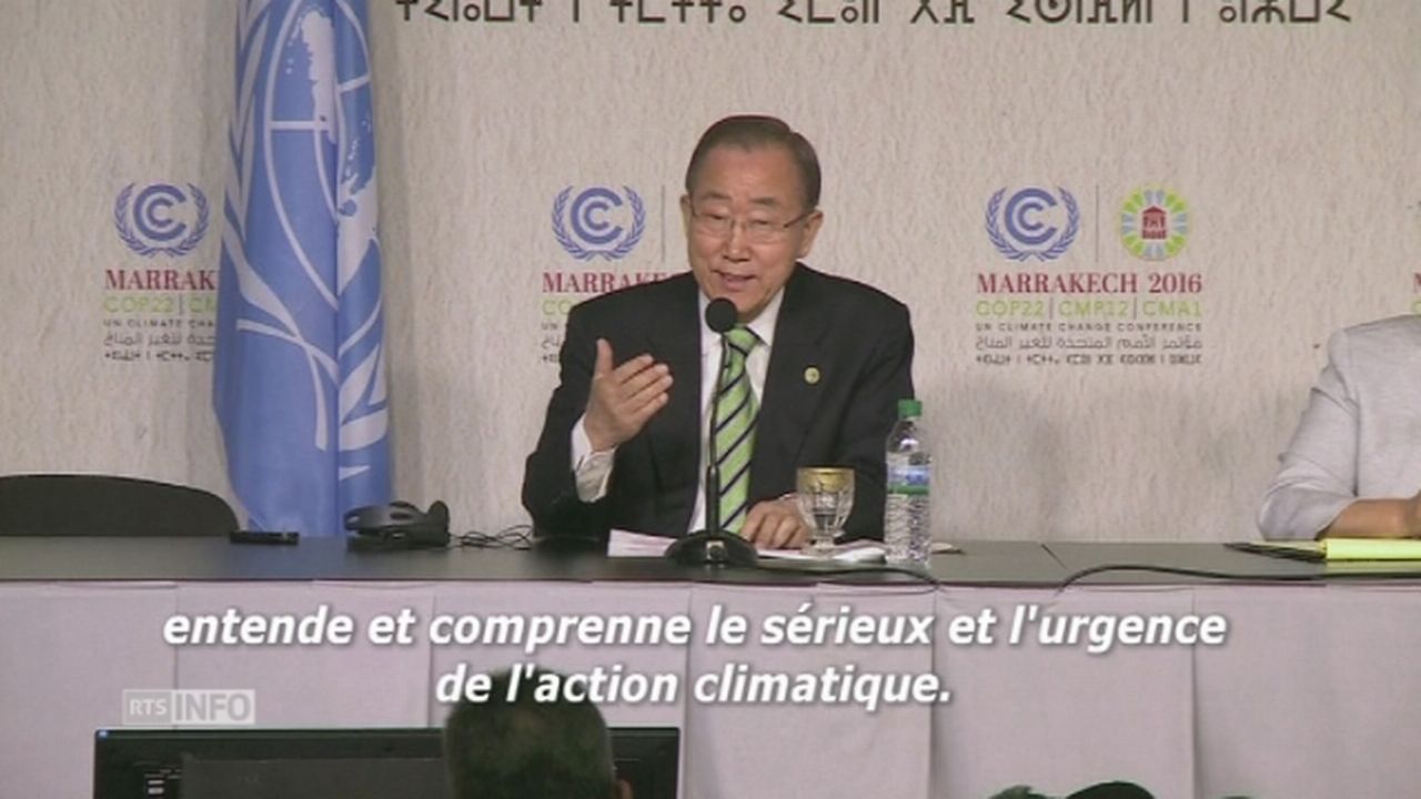 Ban Ki-moon dit son "espoir" que Trump comprenne l'urgence de l'action climatique [RTS]