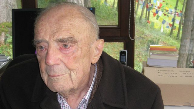 Jacques Kuhn, 97 ans, ancien patron de l’entreprise de casseroles Kuhn-Rikon et co-fondateur d'un monastère tibétain près de Winterthur. [Gabrielle Desarzens - RTS]