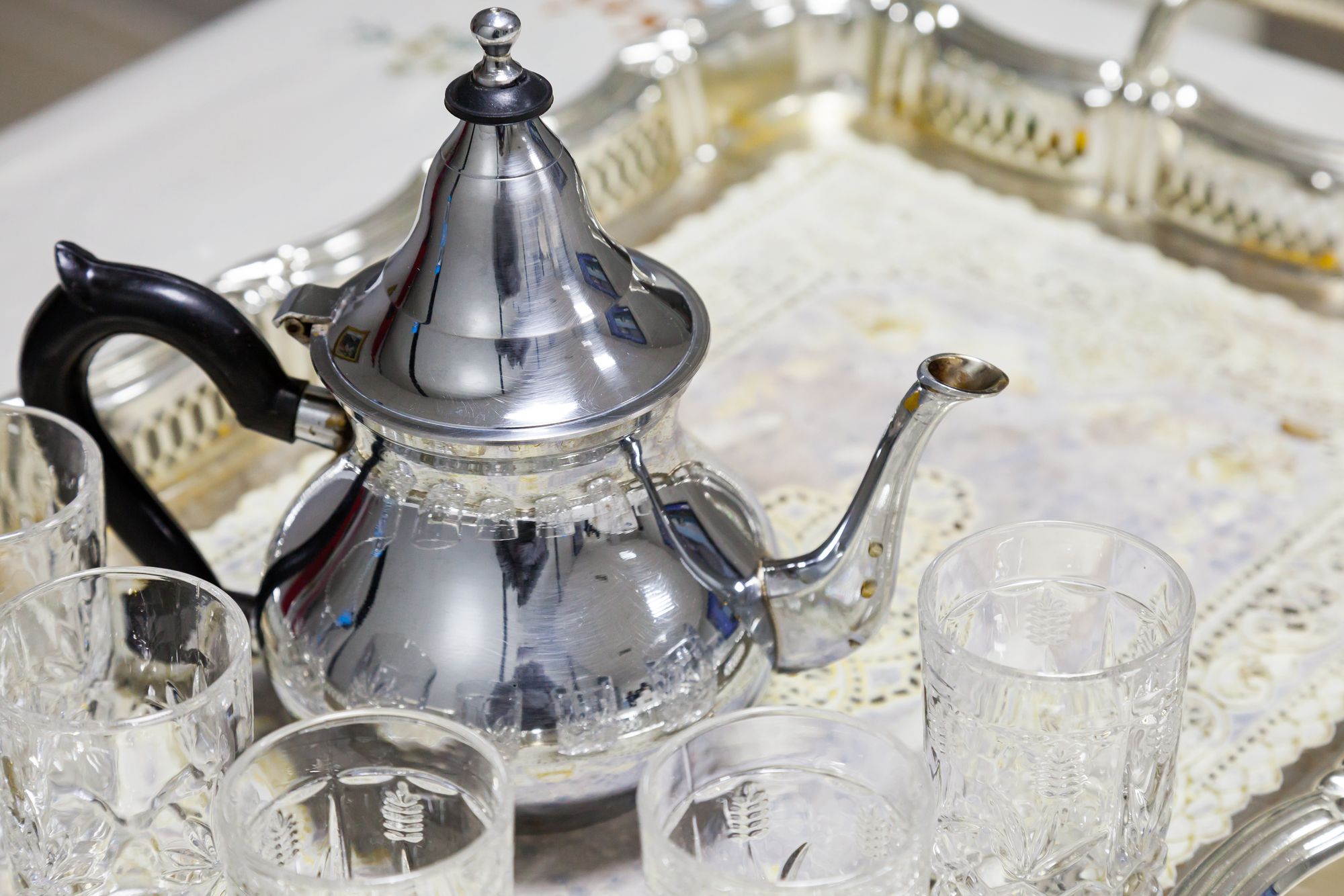 Cérémonie du thé marocain.