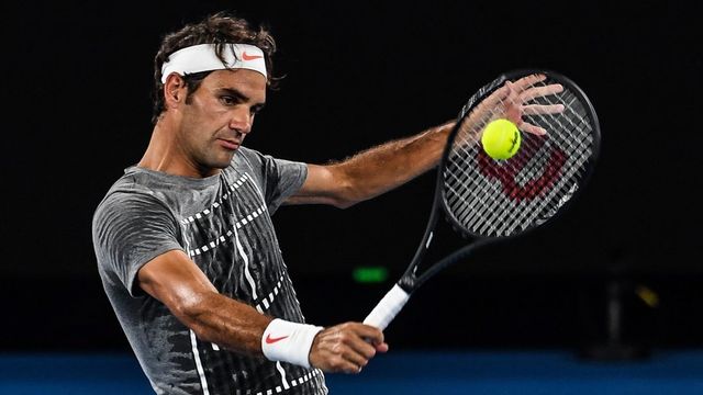 Roger Federer s'entraîne en vue de lʹOpen dʹAustralie, 13.01.2017. [Filip Singer - EPA/Keystone]