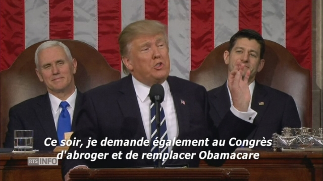 Face au Congrès, Donald Trump évoque l'immigration et l'Obamacare [RTS]