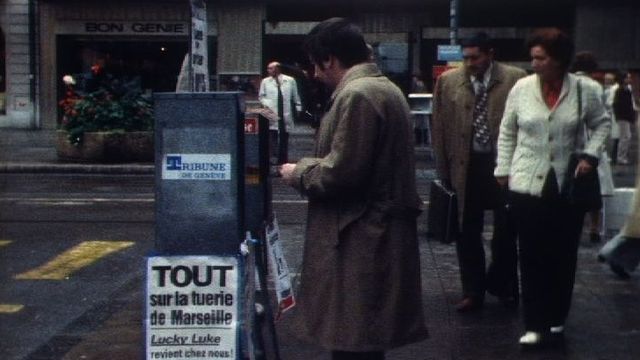 Caissettes à journaux à Genève en 1978. [RTS]