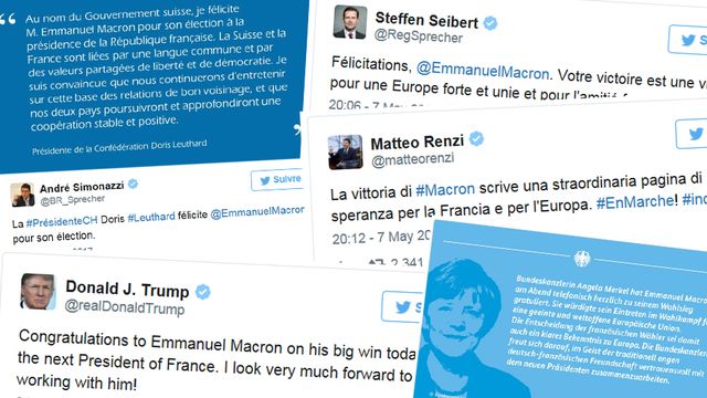 Les dirigeants mondiaux ont réagi sur Twitter à la victoire d'Emmanuel Macron.