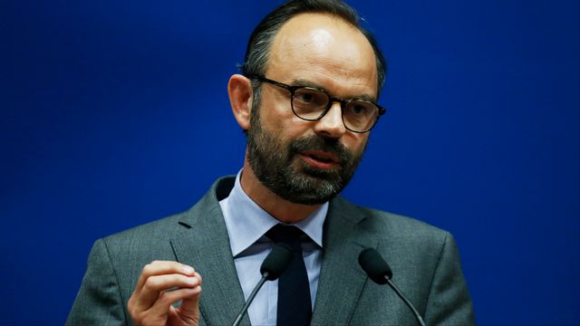 Edouard Philippe commente l'élection d'Emmanuel MAcron le 11 mai 2017 au Havre. [CHARLY TRIBALLEAU / AFP]
