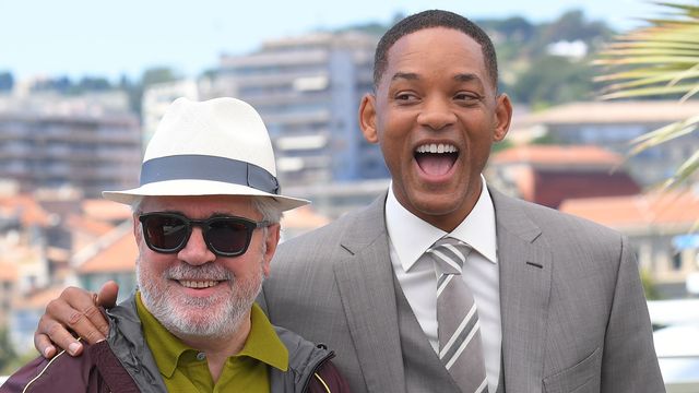 Pedro Almodovar et Will Smith au Festival de Cannes. [Ekaterina Chesnokova - Sputnik /AFP]