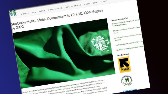 La multinationale Starbucks a annoncé qu'elle embaucherait 10'000 réfugiés. [Starbucks]
