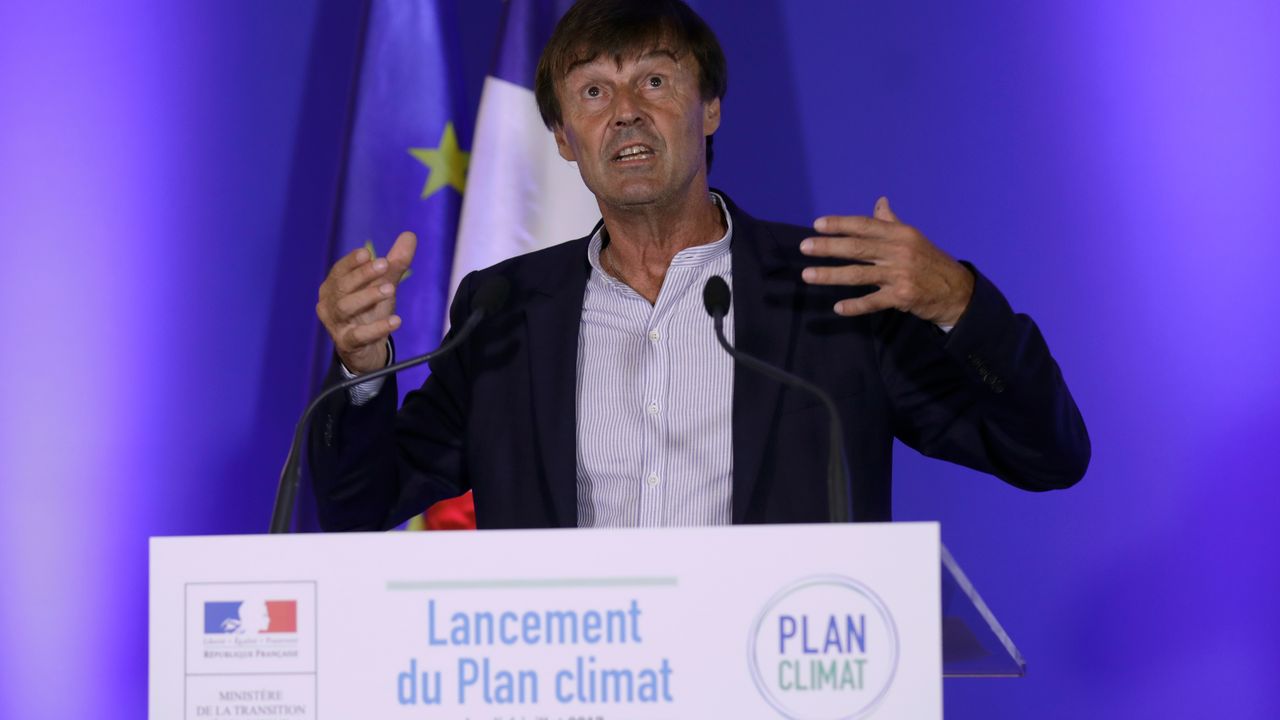 Nicolas Hulot, lors du lancement de son Plan climat, le jeudi 6 juillet. [Thomas Samson - AFP]