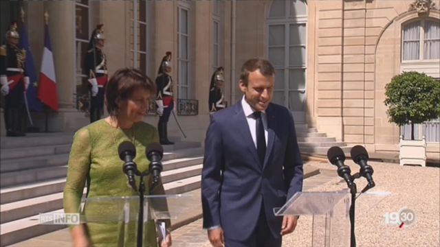 Doris Leuthard a rencontré le président Macron [RTS]