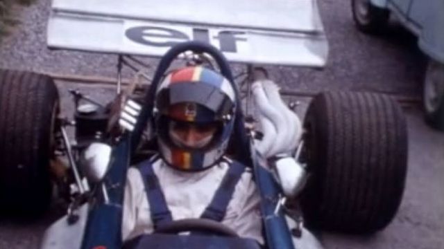 Le pilote automobile François Cevert sur sa Tecno F2 à Ollons - Villars en 1971. [RTS]