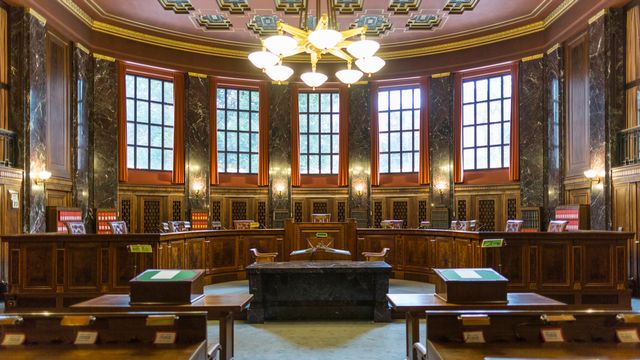 La Grande Salle du Tribunal fédéral à Lausanne. [Gaëtan Bally - Keystone]