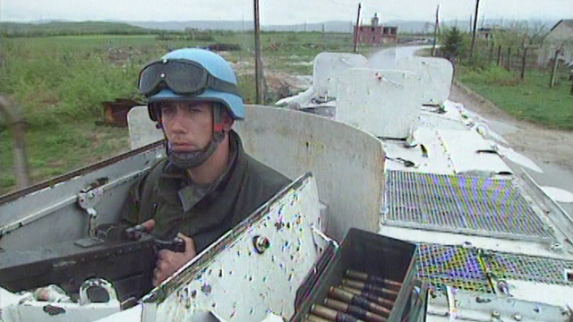 Casque bleu en Bosnie en 1994. [RTS]