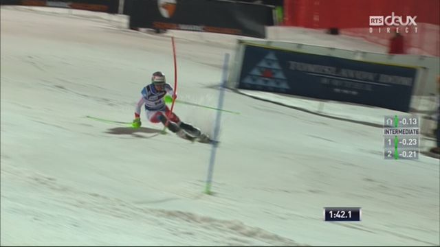 Zagreb (CRO), Slalom messieurs, 2e manche: Luca Aerni (SUI) [RTS]
