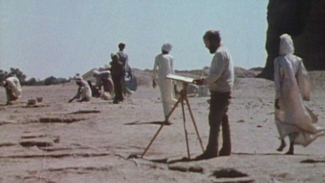 Equipe d'archéologues de l'université de Genève sur le site de Kerma, au Soudan. [RTS]