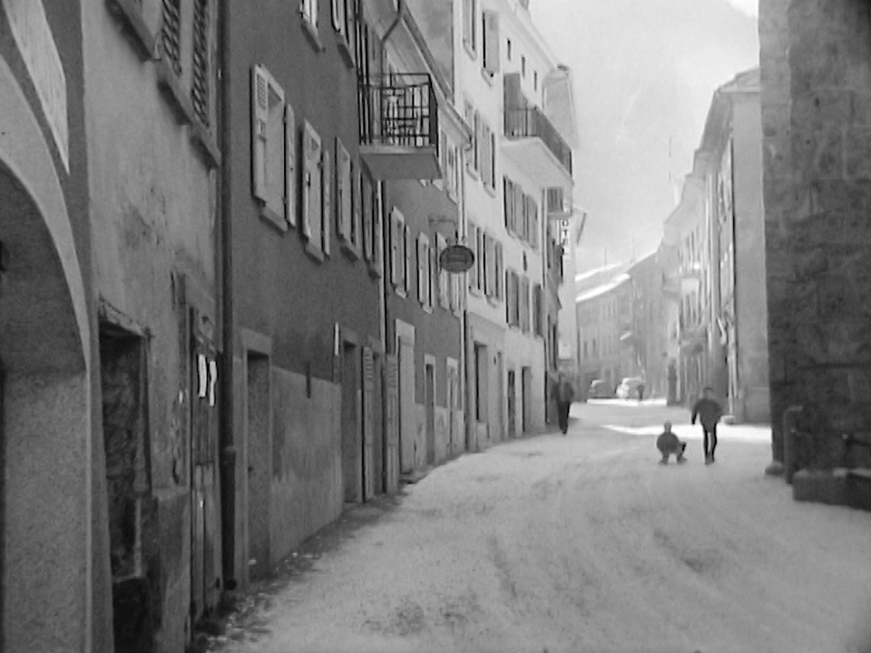 Le village d'Orsières en Valais en 1960. [RTS]