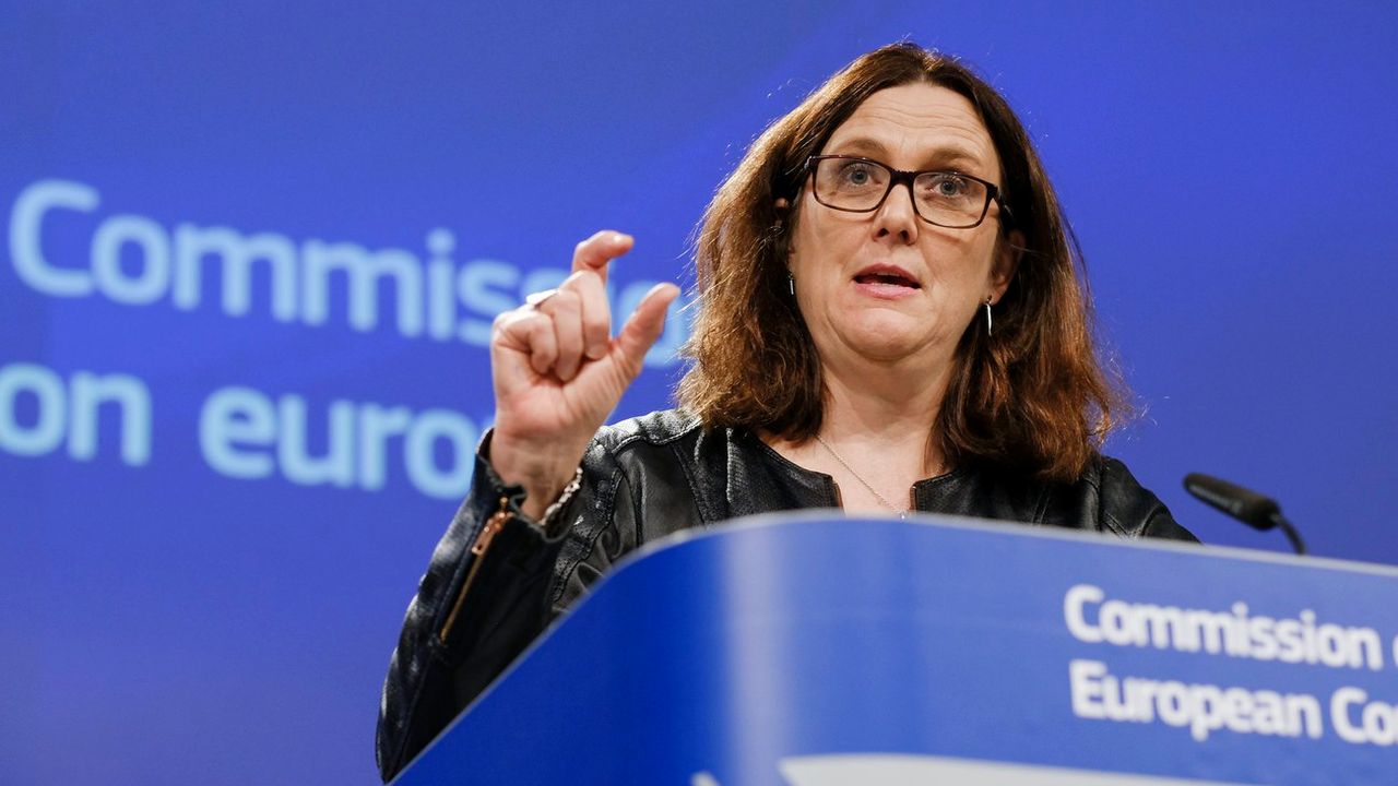 La commissaire européenne au Commerce Cecilia Malmström. [EPA/OLIVIER HOSLET - Keystone]