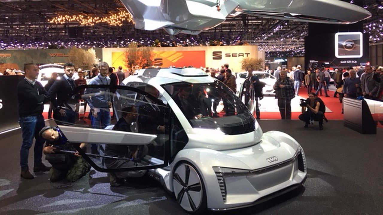 Le modèle de voitures volantes que le canton de Genève pourrait tester. [Mathieu Cupelin - RTS]