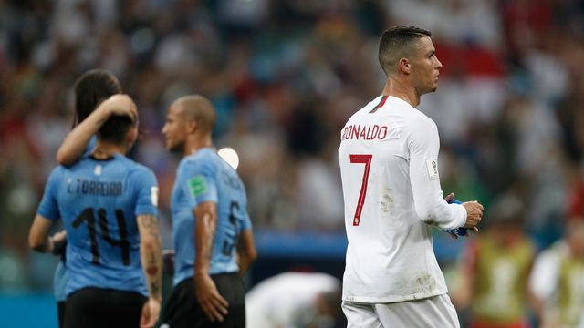 Cristiano Ronaldo n'aura pas réussi à effacer l'Uruguay [Adrian Dennis - AFP]