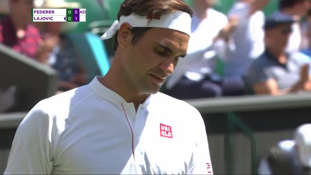 1er tour, R.Federer (SUI) – D.Lajovic (SRB) (6-1): premier set facilement remporté par Roger [RTS]