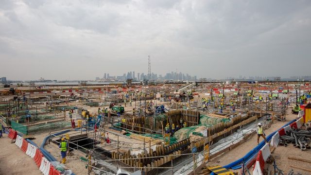 Le Ras Abu Aboud Stadium en construction à Doha, au Qatar. [Sharil Babu / DPA / dpa Picture-Alliance - afp]