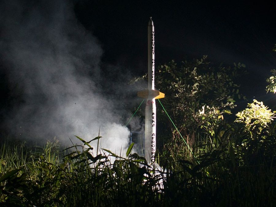 Lancement d'une fusée d'essai Tropotest, dans le cadre du programme spatial de la République démocratique du Congo (RDC).