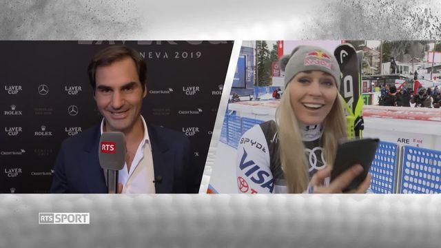 Roger Federer félicite Lindsey Vonn [RTS]