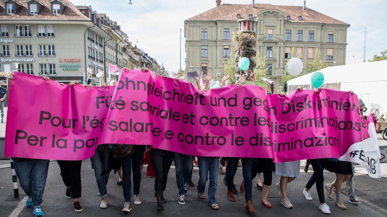 Manifestation pour l'égalité salariale, le 22 septembre 2018 à Berne. [Peter Schneider - Keystone]