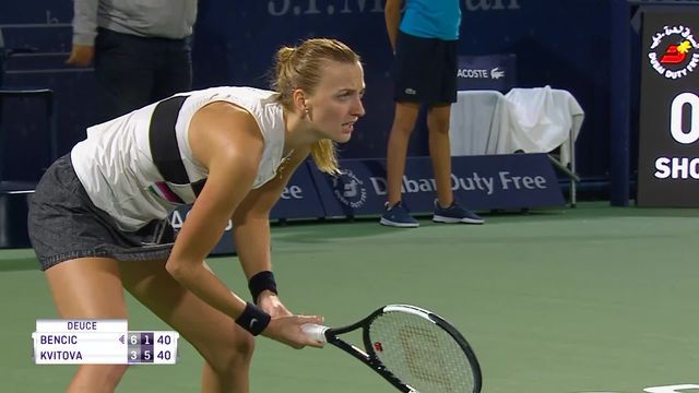WTA Dubaï, finale, B.Bencic (SUI) – P.Kvitova (CZE) (6-3, 1-6): la deuxième manche facilement remportée par Kvitova [RTS]