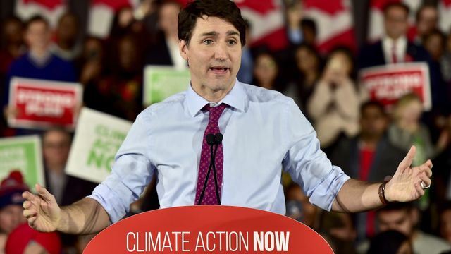 Le Premier ministre canadien Justin Trudeau s'exprime sur le climat, le 4 mars 2019 à Toronto. [Frank Gunn - The Canadian Press via AP]