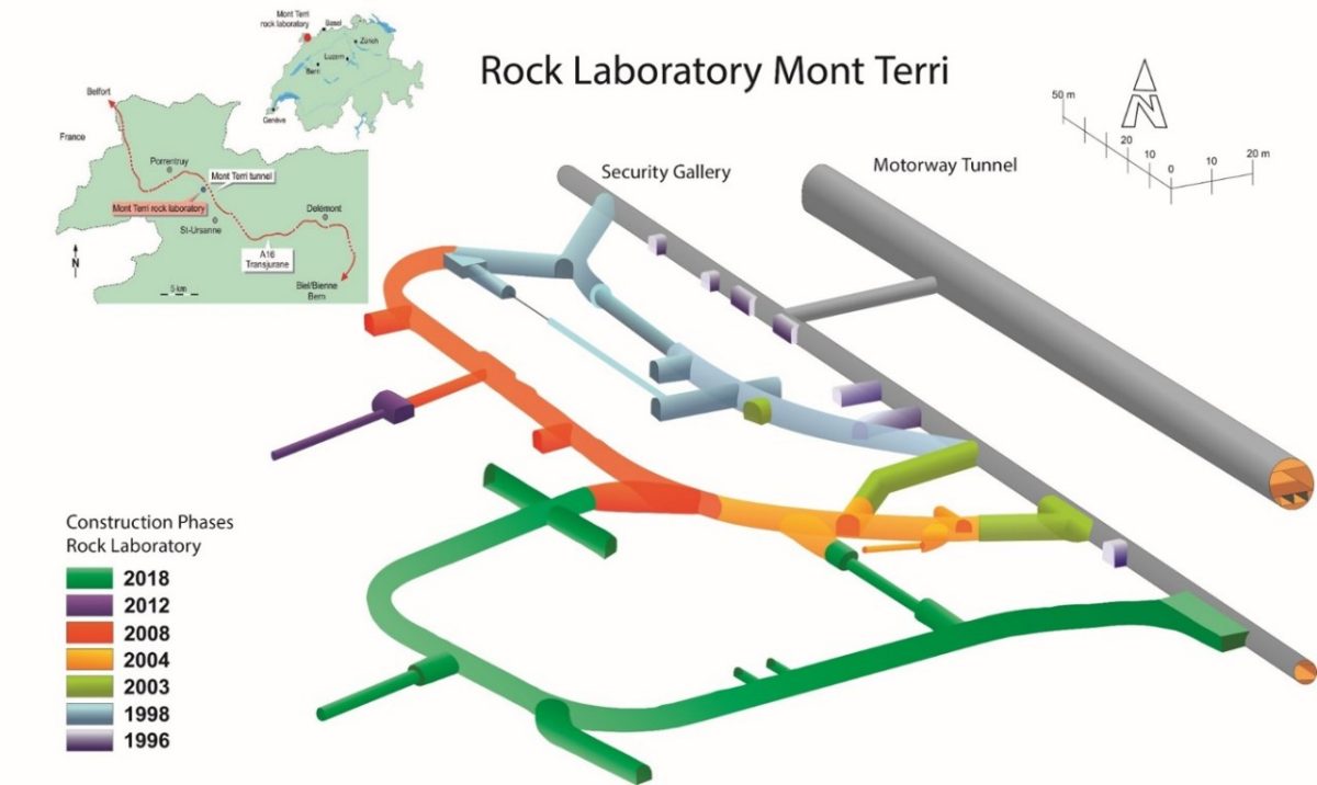 Carte du labo souterrain du Mont Terri.