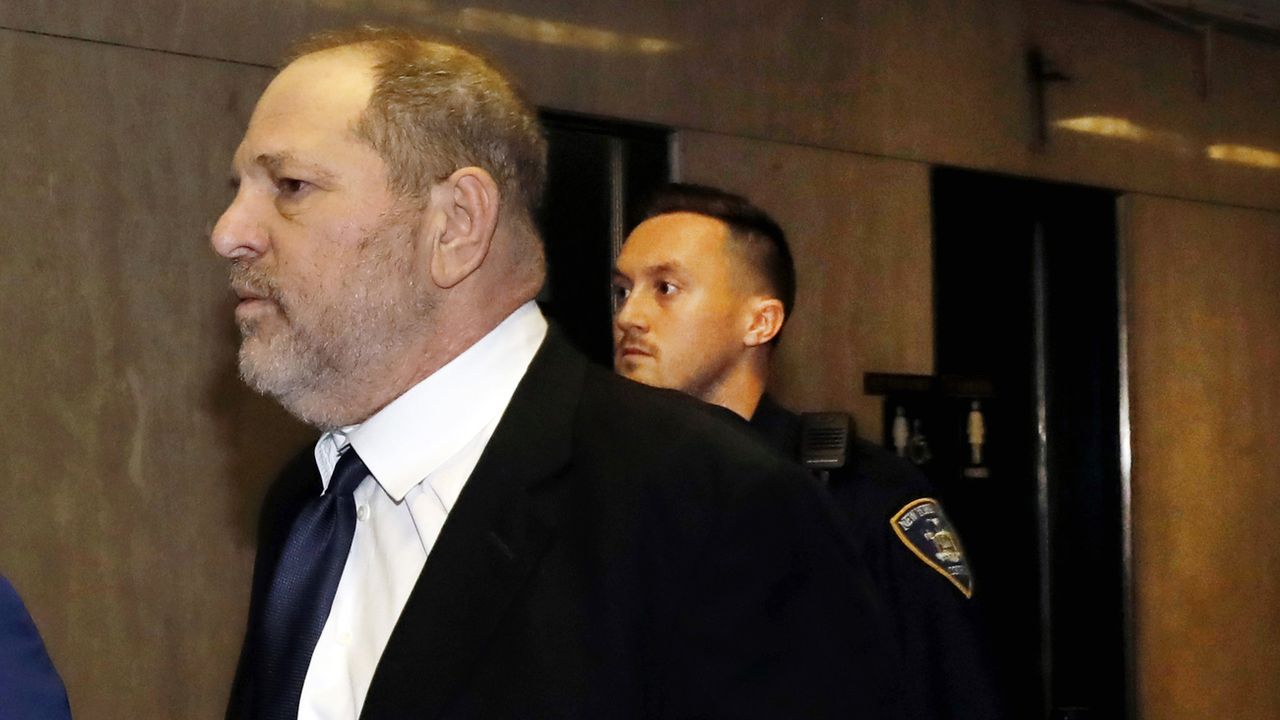 Harvey Weinstein lors de son arrivée pour une audience à huis clos à New York le 26 avril 2019. [AP Photo/Richard Drew - Keystone]