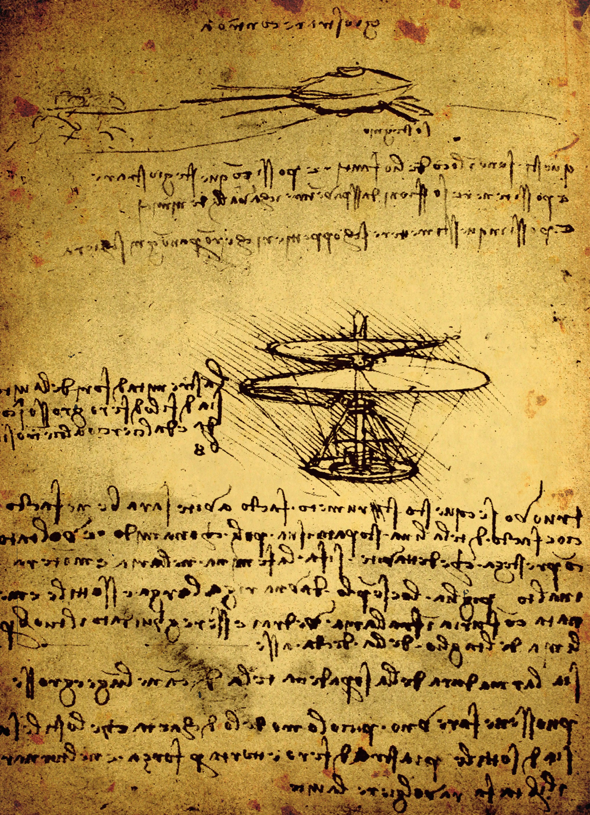 L'hélicoptère version da Vinci.