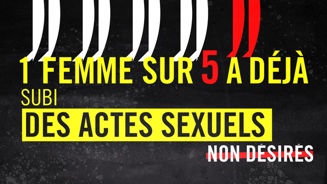 Au moins une femme sur cinq en Suisse a été victime (au moins une fois dans sa vie) d'une agression sexuelle, selon une enquête menée par l'institut GFS-Berne et mandatée par Amnesty International. [stop-violences-sexuelles.amnesty.ch]