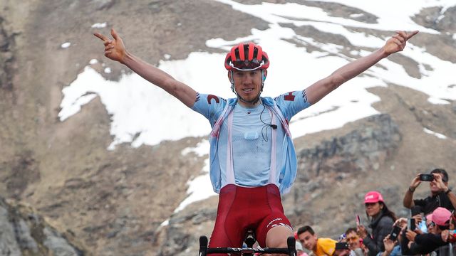 Zakarin remporte son deuxième succès sur le Giro. [Luk Benies - AFP]