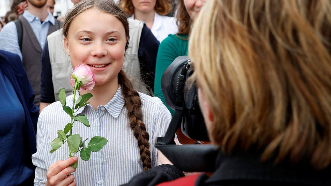 Greta Thunberg lors d'une manifestation pour le climat, à Vienne (Autriche), le 31 mai 2019. [Leonhard Foeger - Reuters]