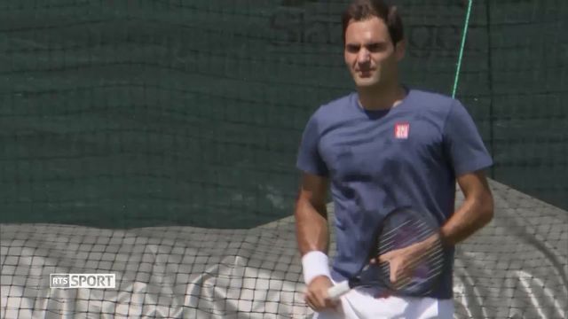 Tennis: Roger Federer à l'entrainement pour Wimbledon [RTS]