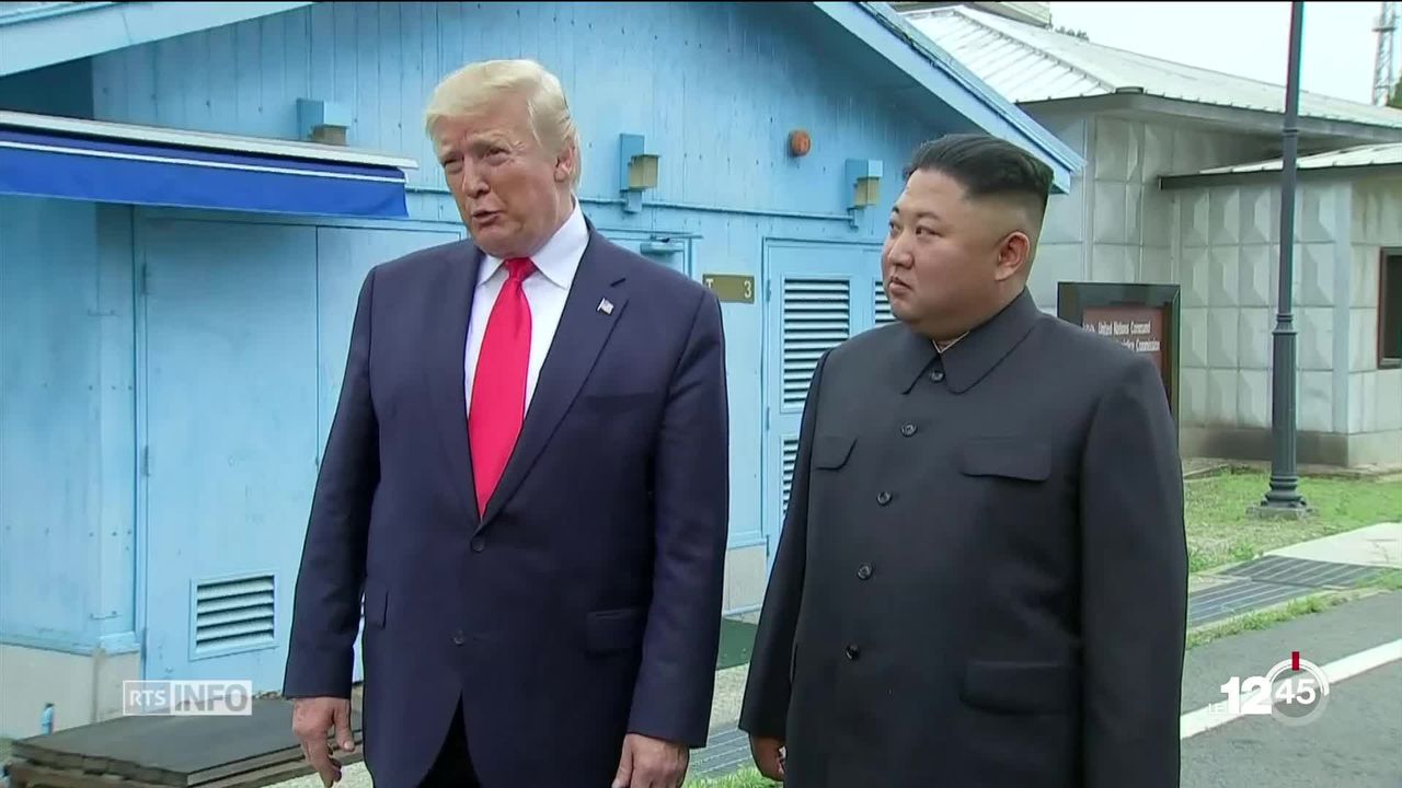 Donald Trump a rencontré Kim Jong-Un dans la zone démilitarisée, une première pour un président américain en exercice. [RTS]