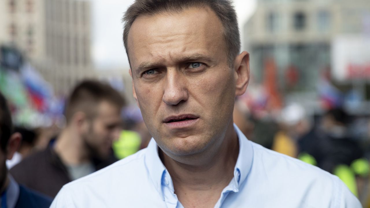 Alexeï Navalny lors d'une manifestation à Moscou le 20.07.2019. [Pavel Golovkin - AP/Keystone]