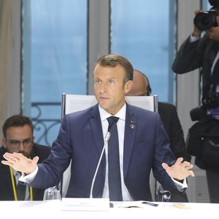 Emmanuel Macron au G7. [Ludovic Marin - EPA/Keystone]