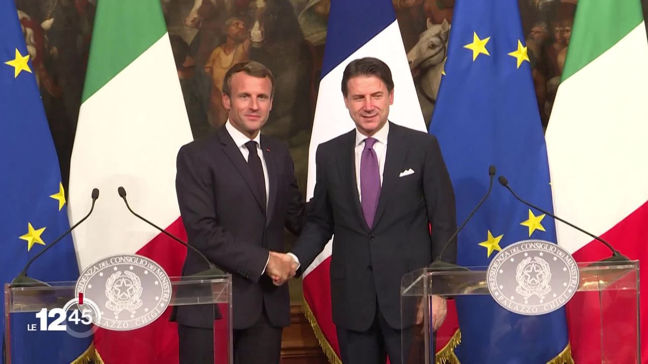 France-Italie: Emmanuel Macron et Giuseppe Conte trouvent un accord sur la répartition des migrants. [RTS]