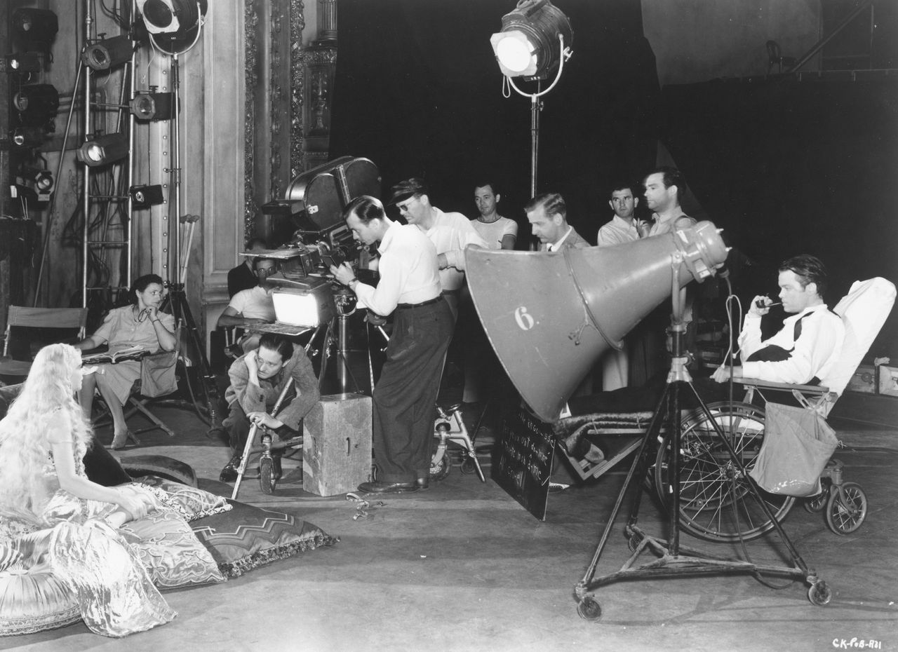 Sur le tournage du film "Citizen Kane" sorti en 1941. [Archives du 7eme Art / Photo12 - AFP]