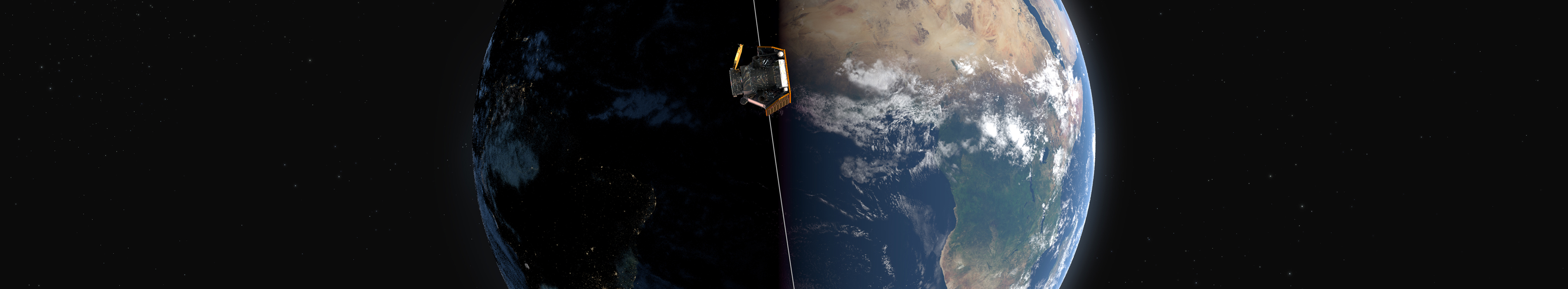 Vision d'artiste du satellite Cheops dans l'espace.