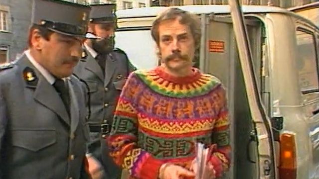 Jacques Fasel arrivant à son procès en 1985. [RTS]