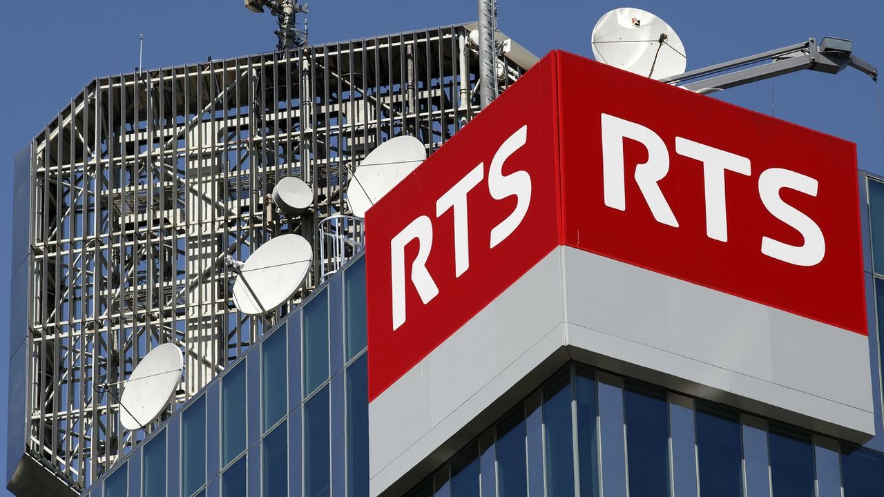 Vue de la tour de la Radio Télévision Suisse, RTS, à Genève. [SALVATORE DI NOLFI - KEYSTONE]