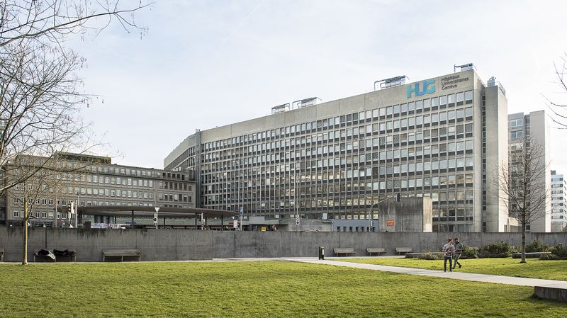Le bâtiment principal des HUG à Genève.