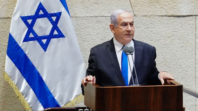 Benjamin Netanyahu dimanche 17.05.2020 devant la Knesset. [Knesset Spokesperson Office - AFP]