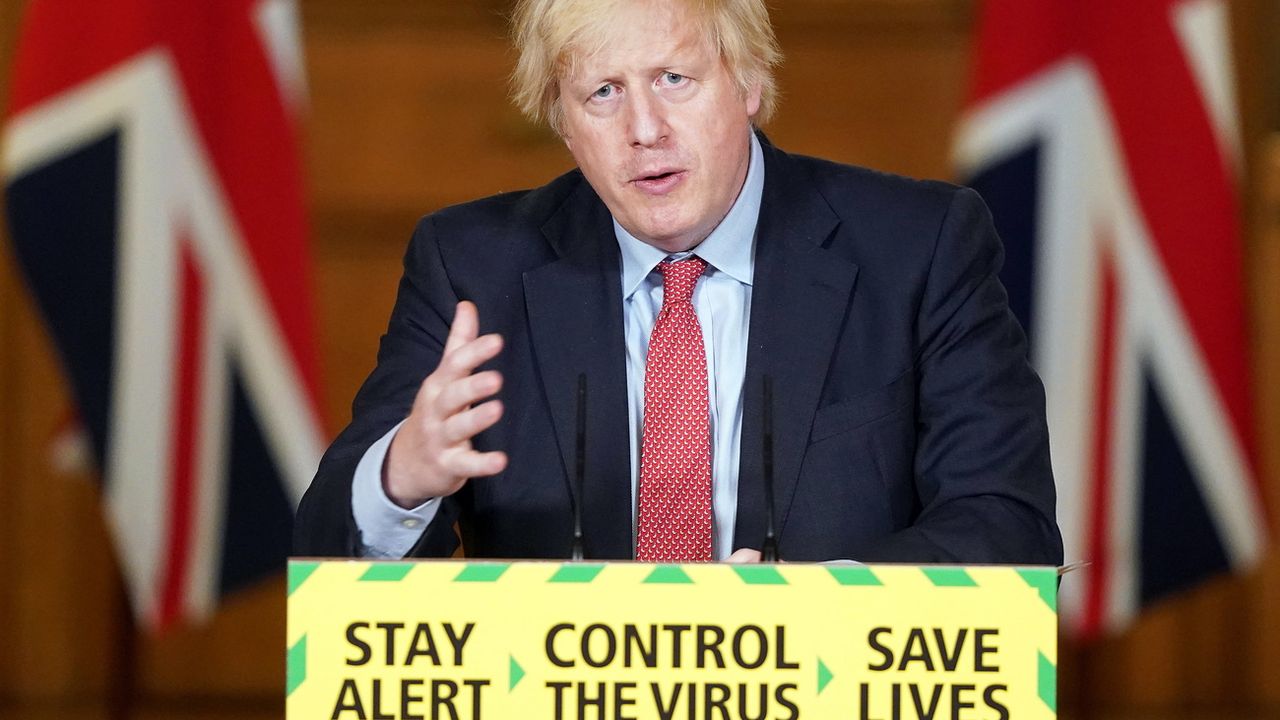 Boris Johnson lors d'une conférence de presse à Londres le 10 juin. [Pippa Fowles - Keystone/EPA]