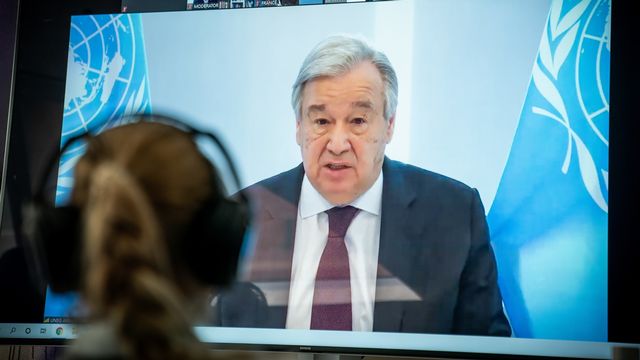 Le secrétaire général de l'ONU Antonio Guterres. [Michael Kappeler - Pool/EPA/Keystone]