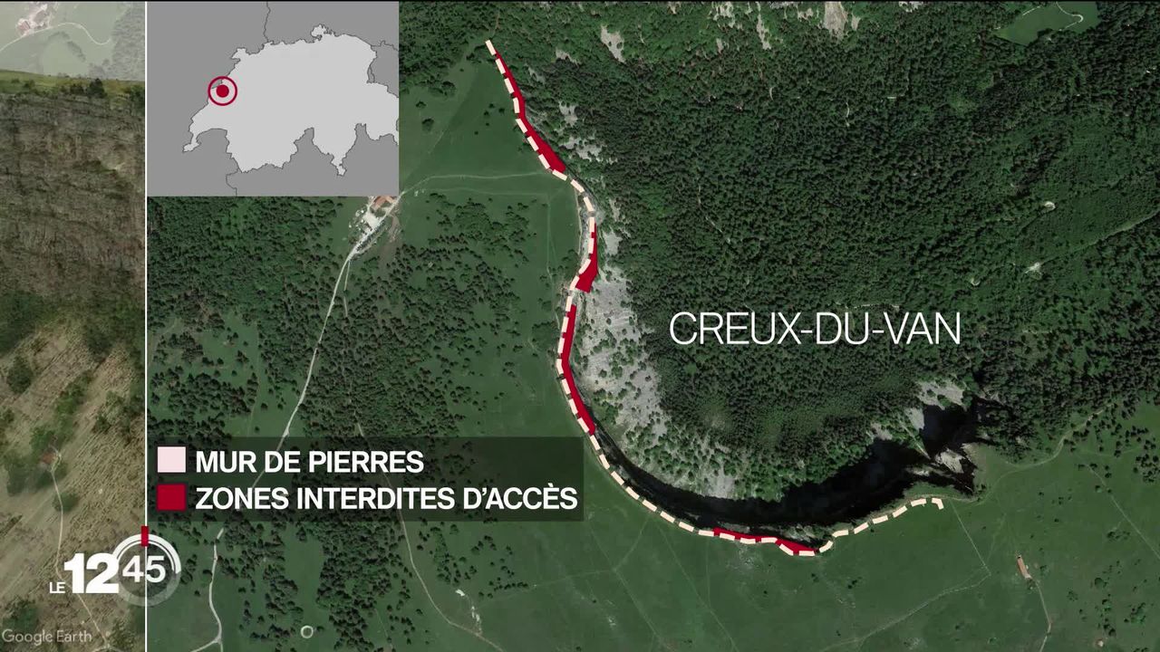 Les autorités neuchâteloises et vaudoises prennent des mesures urgentes pour protéger le haut plateau du Creux-du-Van [RTS]