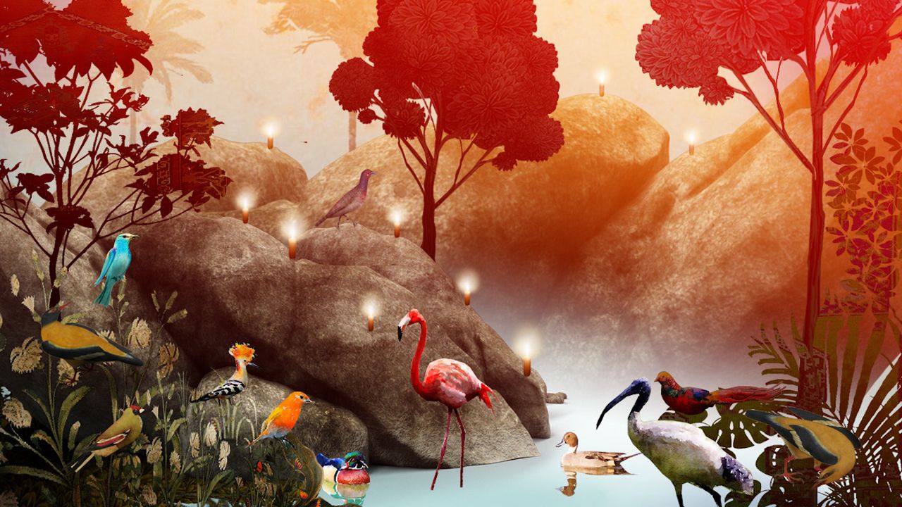 L'affiche du spectacle "Le voyage des oiseaux". [Théâtre de l'Orangerie]