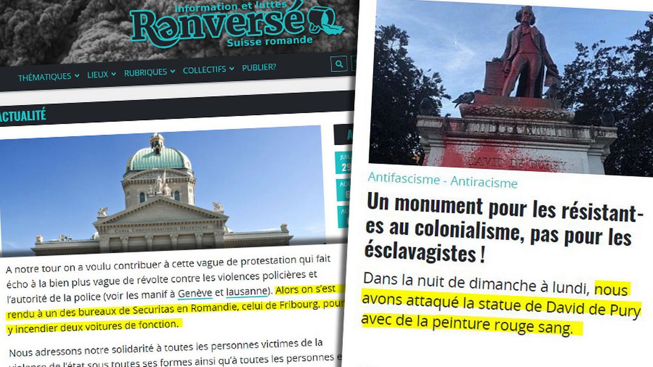 Le site d'extrême-gauche romand Renversé.co. [DR]